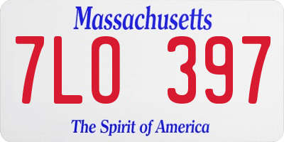 MA license plate 7LO397