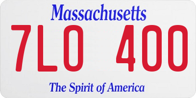MA license plate 7LO400