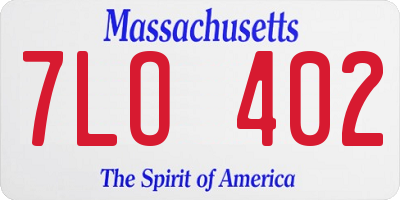 MA license plate 7LO402