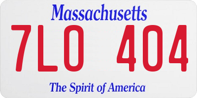 MA license plate 7LO404
