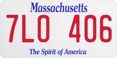MA license plate 7LO406