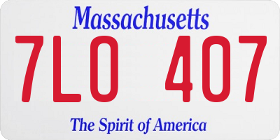MA license plate 7LO407