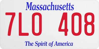 MA license plate 7LO408