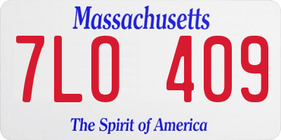 MA license plate 7LO409