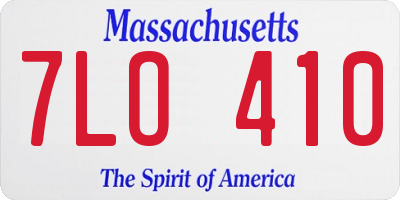MA license plate 7LO410