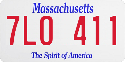 MA license plate 7LO411
