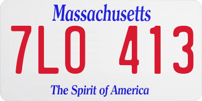 MA license plate 7LO413