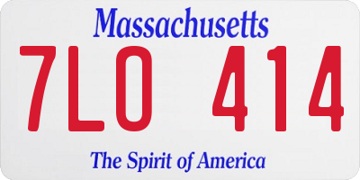 MA license plate 7LO414