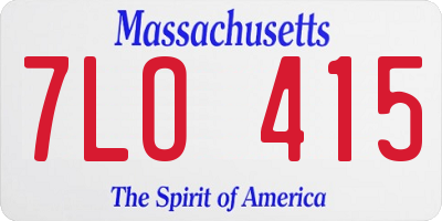 MA license plate 7LO415