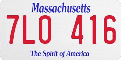 MA license plate 7LO416