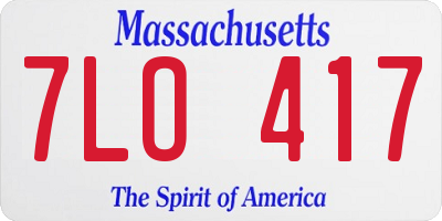 MA license plate 7LO417