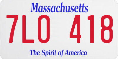 MA license plate 7LO418