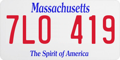 MA license plate 7LO419