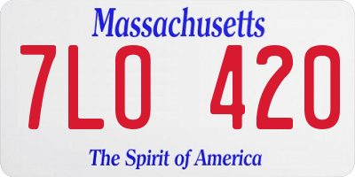 MA license plate 7LO420