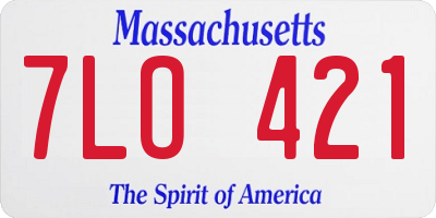 MA license plate 7LO421