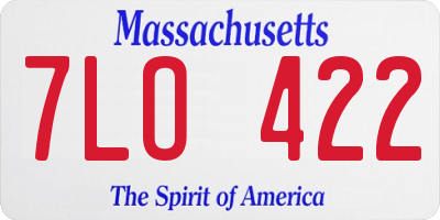 MA license plate 7LO422
