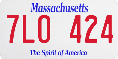MA license plate 7LO424