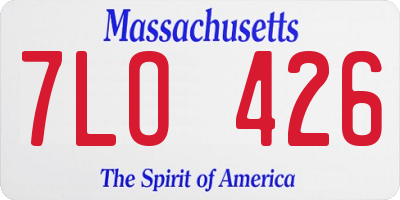 MA license plate 7LO426