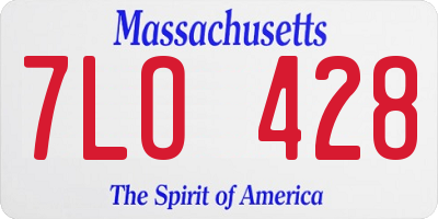 MA license plate 7LO428