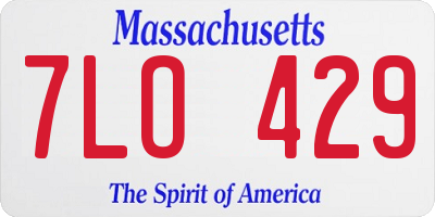 MA license plate 7LO429