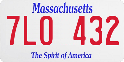 MA license plate 7LO432