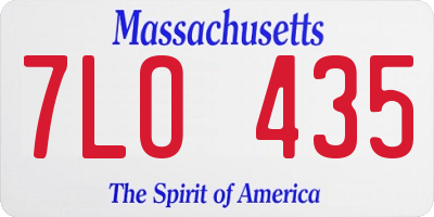 MA license plate 7LO435