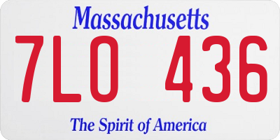MA license plate 7LO436