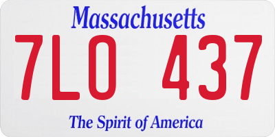 MA license plate 7LO437