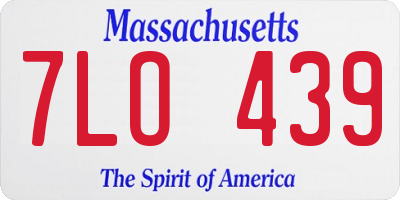 MA license plate 7LO439