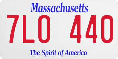 MA license plate 7LO440