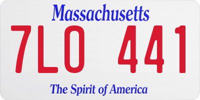 MA license plate 7LO441