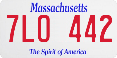 MA license plate 7LO442