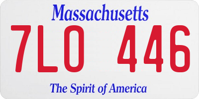 MA license plate 7LO446