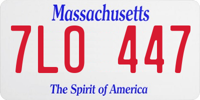 MA license plate 7LO447