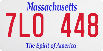MA license plate 7LO448