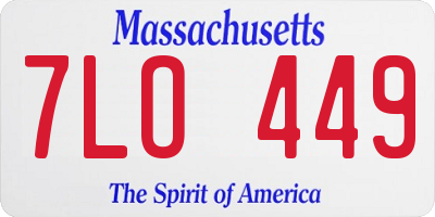 MA license plate 7LO449
