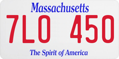 MA license plate 7LO450