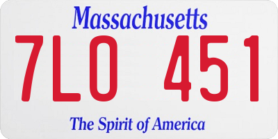 MA license plate 7LO451