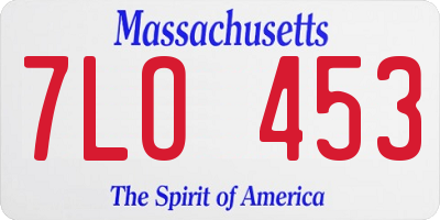 MA license plate 7LO453