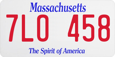MA license plate 7LO458
