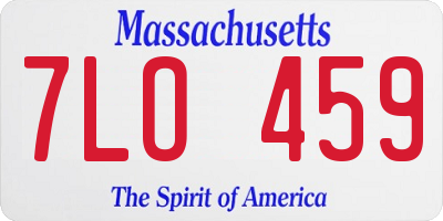 MA license plate 7LO459