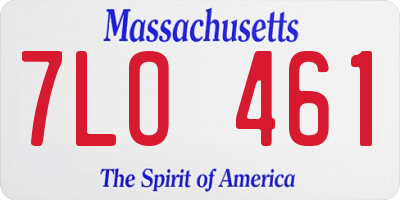 MA license plate 7LO461