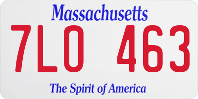 MA license plate 7LO463