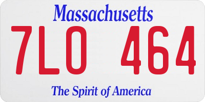MA license plate 7LO464