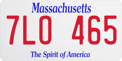 MA license plate 7LO465