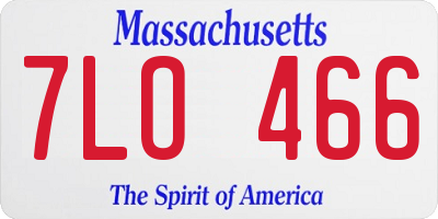 MA license plate 7LO466