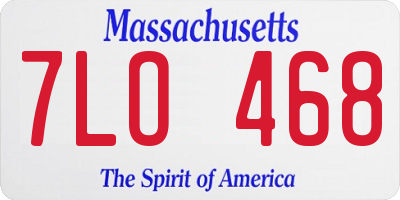 MA license plate 7LO468