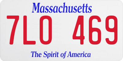 MA license plate 7LO469