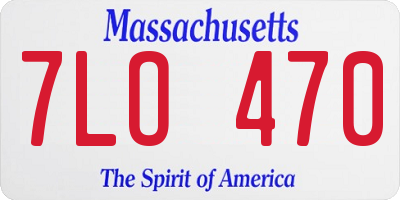 MA license plate 7LO470