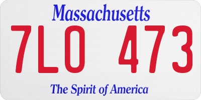 MA license plate 7LO473